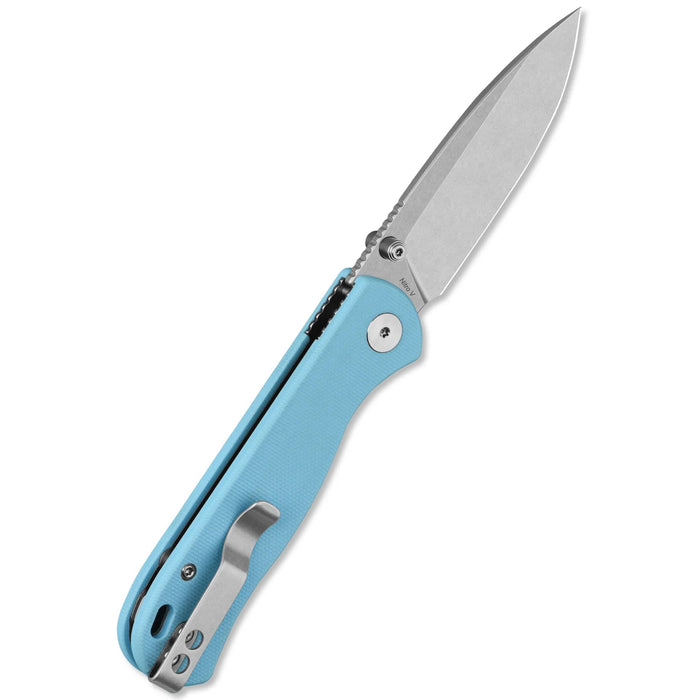 QSP QS170-B1 Ferret (Nitro V, Clip Point, Stonewashed, Sky Blue G10) Pocket Knife