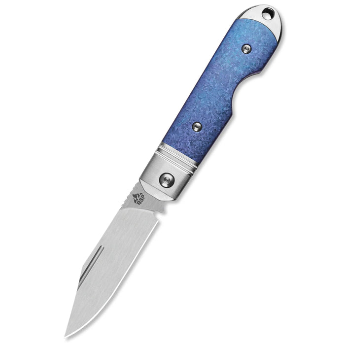 QSP QS171-A Moray (Vanax, Spear Point, Satin, Blue Crystal Titanium) Limited Edition Slip Joint Pocket Knife