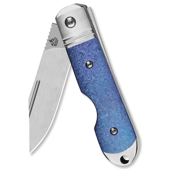 QSP QS171-A Moray (Vanax, Spear Point, Satin, Blue Crystal Titanium) Limited Edition Slip Joint Pocket Knife
