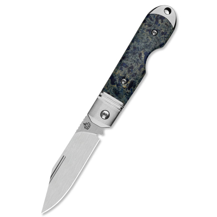 QSP QS171-B Moray (Vanax, Satin, Spear Point, Raffir Calceon Ocean Blue) Limited Edition Slip Joint Pocket Knife