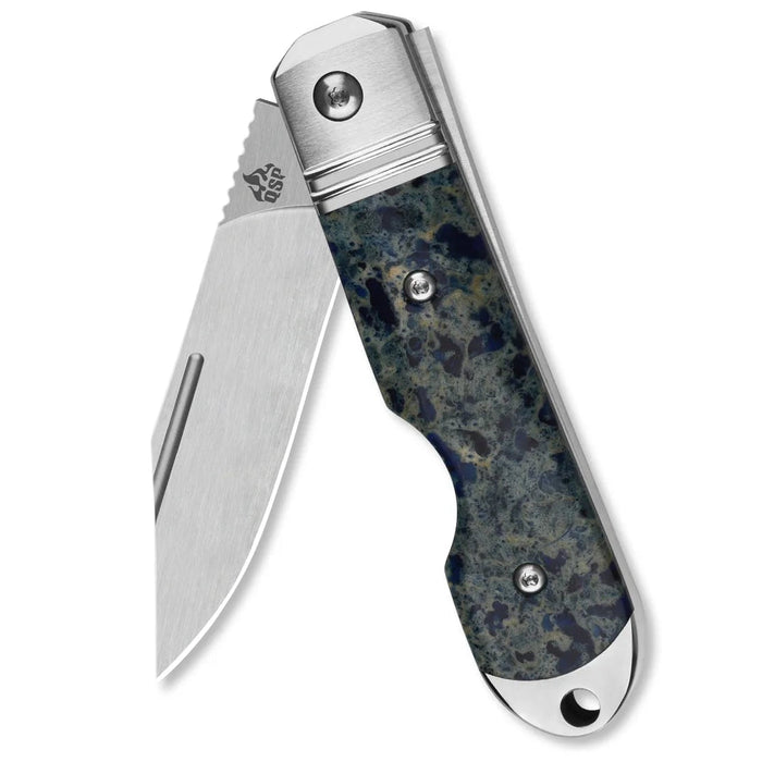 QSP QS171-B Moray (Vanax, Satin, Spear Point, Raffir Calceon Ocean Blue) Limited Edition Slip Joint Pocket Knife