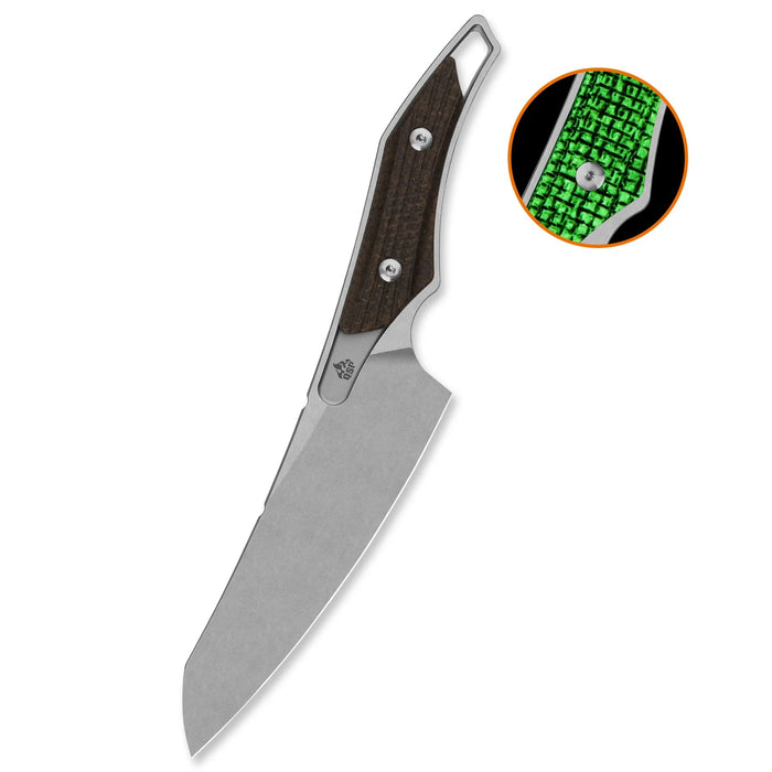 QSP QS172-C1 T-Cook (Nitro V, Wharncliffe, Stonewashed, Glow-in-the-Dark Micarta, Sheath) Fixed Blade Knife