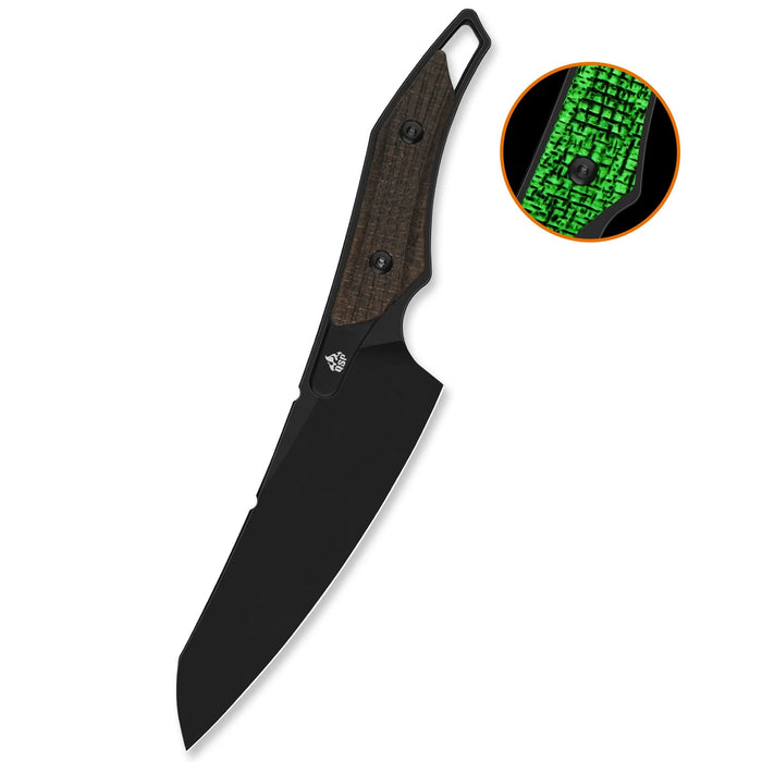 QSP QS172-C2 T-Cook (Nitro V, Wharncliffe, Glow-in-the-Dark Micarta, Sheath) Fixed Blade Knife