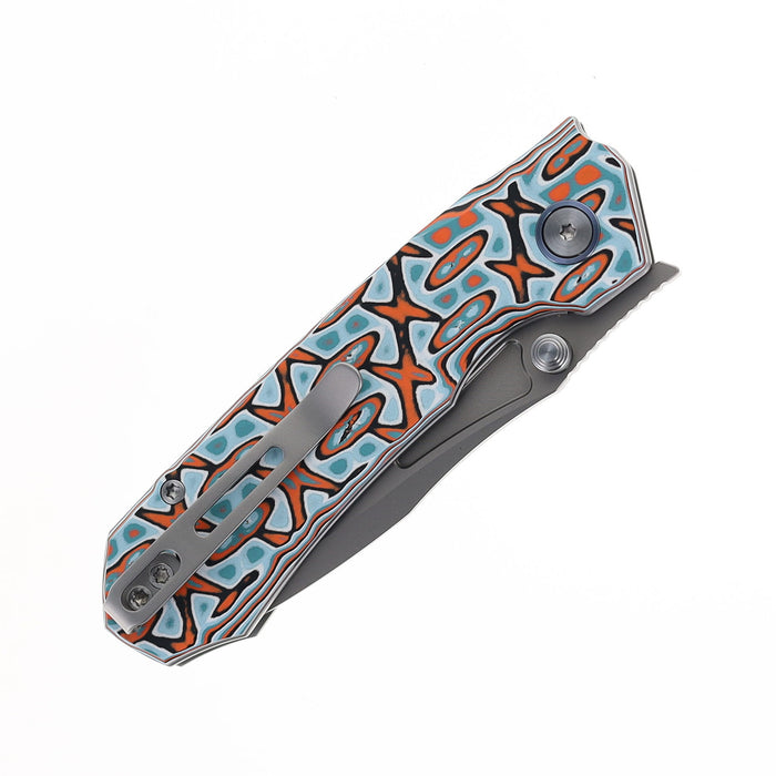 Remette RNGD261 RT-Rhino (D2, Bead Blasted, Drop Point, G10, Button Liner Lock) Pocket Knife