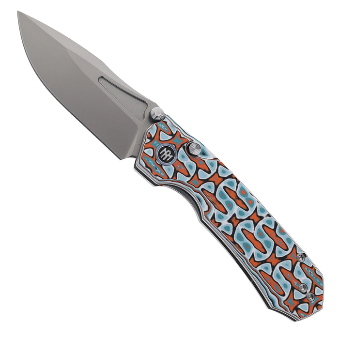 Remette RNGD261 RT-Rhino (D2, Bead Blasted, Drop Point, G10, Button Liner Lock) Pocket Knife