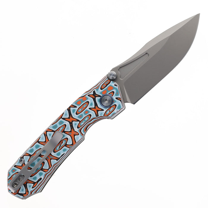 Remette RNGD261 RT-Rhino (D2, Bead Blasted, Drop Point, G10, Button Liner Lock) Pocket Knife
