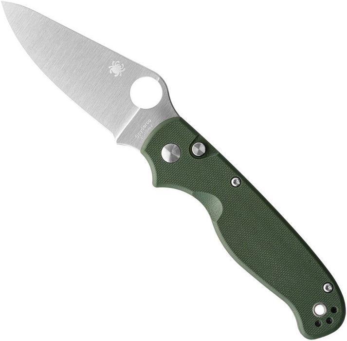 Spyderco C275GPGR ButtonUp (8Cr13MoV, Satin, Clip Point, G10, OD Green) Pocket Knife