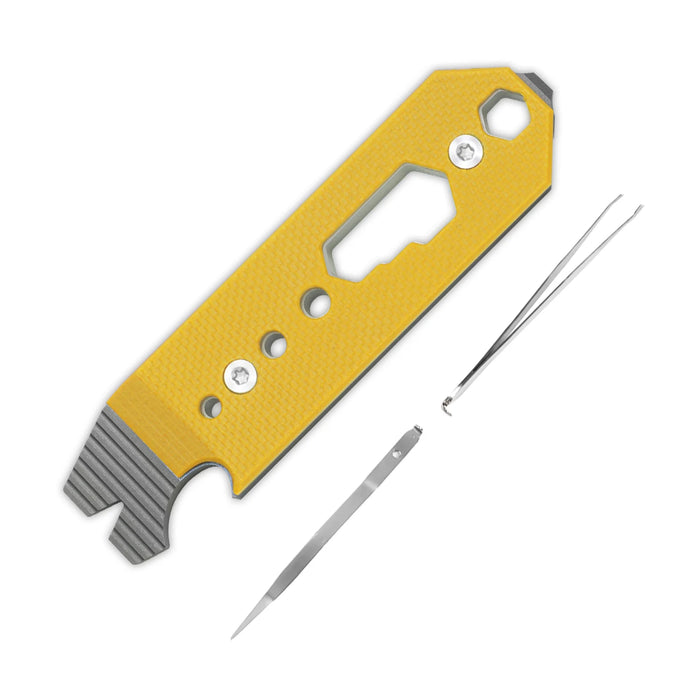 Kizer T122A1 Pac-Bar (Yellow, Stonewashed, Titanium/G10) Multi-Tool