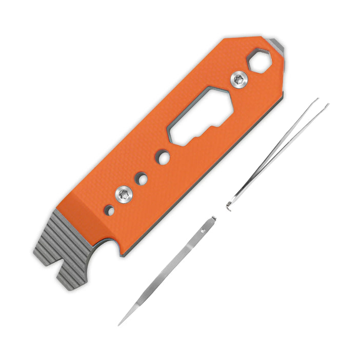 Kizer T122A3 Pac-Bar (Orange, Stonewashed, Titanium/G10) Multi-Tool