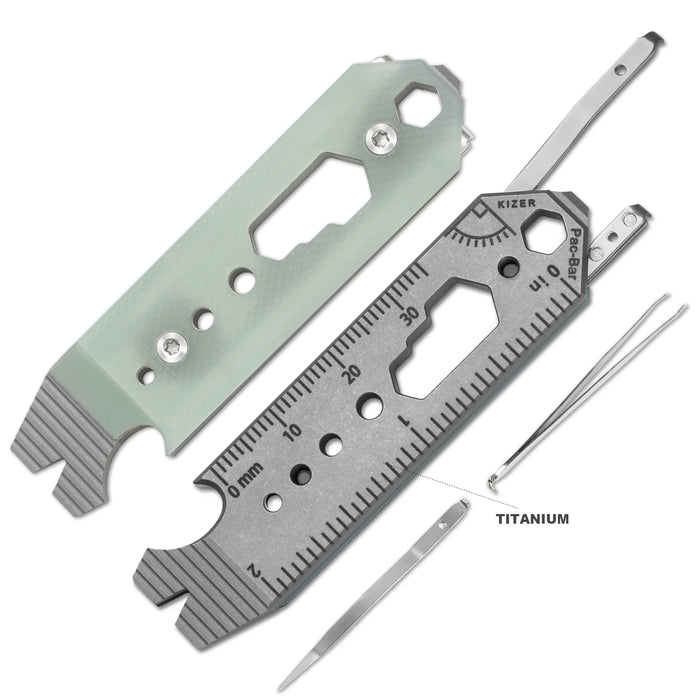 Kizer T122A5 Pac-Bar (Jade, Stonewashed, Titanium/G10) Multi-Tool