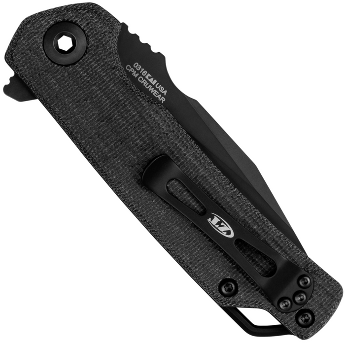 Zero Tolerance 0316 (CPM Cru-Wear, Black PVD, Modified Clip Point, Canvas Micarta, Black) Folding Knife