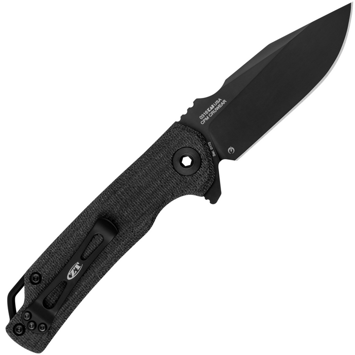 Zero Tolerance 0316 (CPM Cru-Wear, Black PVD, Modified Clip Point, Canvas Micarta, Black) Folding Knife