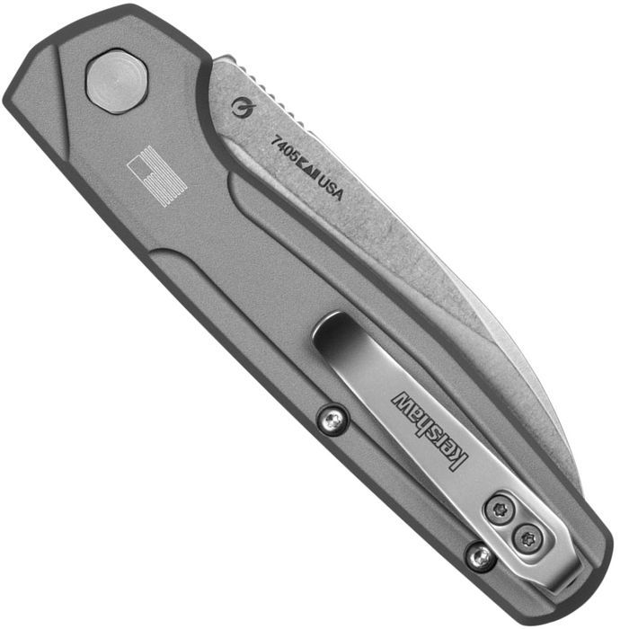 Kershaw 7405 Launch 24 (14C28N, Stonewashed, Sheepsfoot, Aluminum, Gray) Automatic Pocket Knife