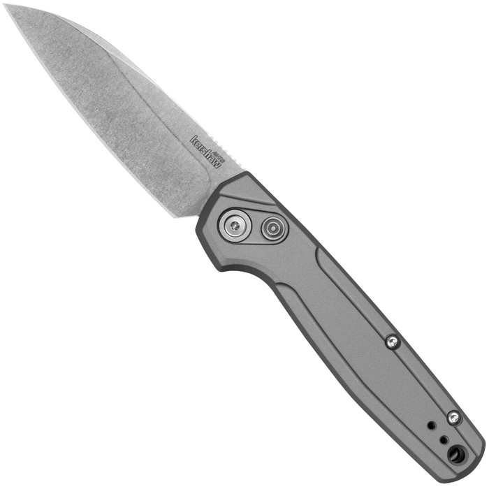 Kershaw 7405 Launch 24 (14C28N, Stonewashed, Sheepsfoot, Aluminum, Gray) Automatic Pocket Knife