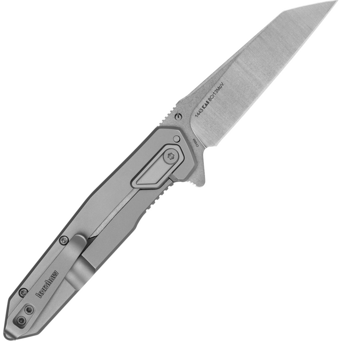 Kershaw 1443 Hectic (8Cr13MoV, Stonewashed, Wharncliffe, Stainless Steel, Bead-Blasted) Folding Knife