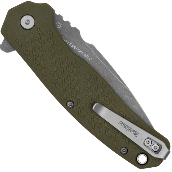 Kershaw 1442 Conduit XL (8Cr13MoV, Working Finish, Spear Point, Glass-Filled Nylon, Olive) Folding Knife
