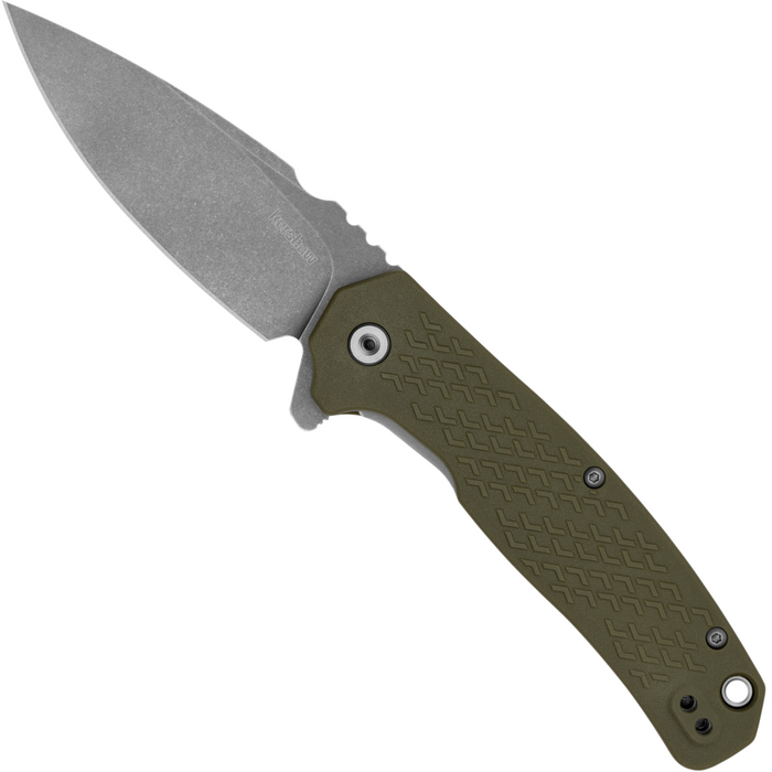 Kershaw 1442 Conduit XL (8Cr13MoV, Working Finish, Spear Point, Glass-Filled Nylon, Olive) Folding Knife