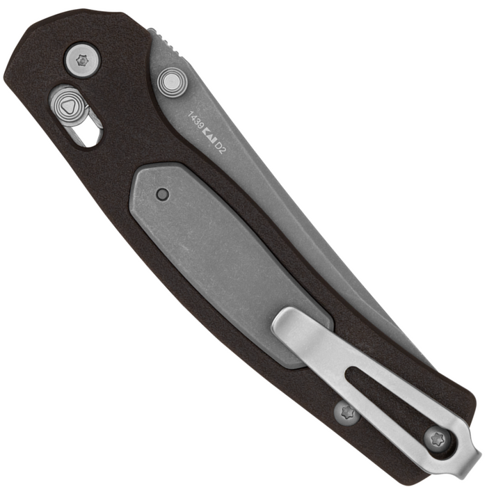 Kershaw 1439 Beskar (D2, Working Finish, Trailing Point, Glass-Filled Nylon, Dark Brown) Folding Knife