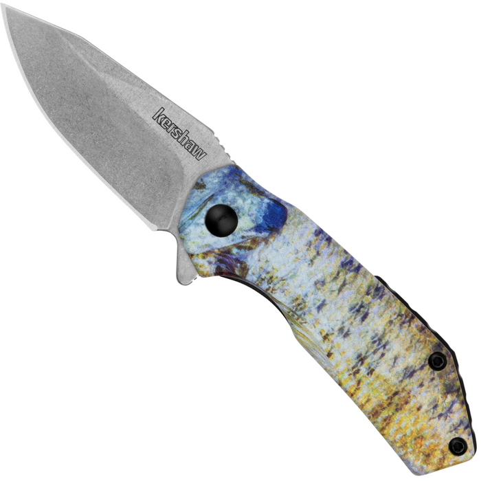 Kershaw 1375BG Valve (4Cr14, Stonewashed, Drop Point, Stainless Steel, Bluegill) Folding Knife