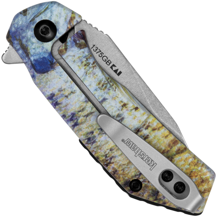Kershaw 1375BG Valve (4Cr14, Stonewashed, Drop Point, Stainless Steel, Bluegill) Folding Knife