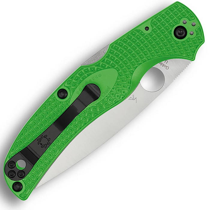 Spyderco C244SGR Native Chief Salt (LC200N, Leaf-Shaped, FRN, Serrated, Green) Lightweight  Folding Knife
