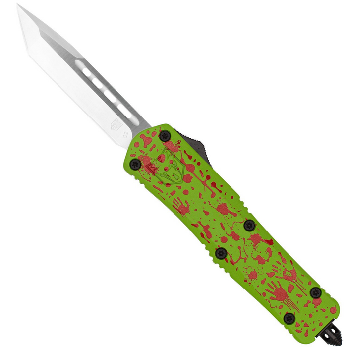 CobraTec SZMBSPFS-3TNS Small Zombie Special Edition FS-3 (D2, Cerakote, Tanto, Aluminum Alloy, Zombie, OTF) Automatic Pocket Knife