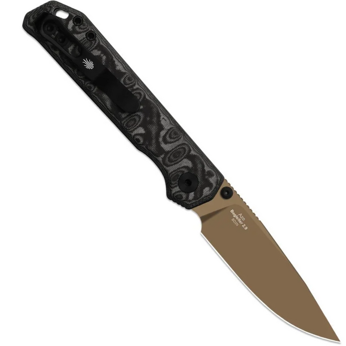 Kizer V3458.2BDA8 Begleiter 2.9 (BD1N, Sunset Metal PVD, Drop Point, Vortex Pattern Micarta, Multicolored) Folding Knife
