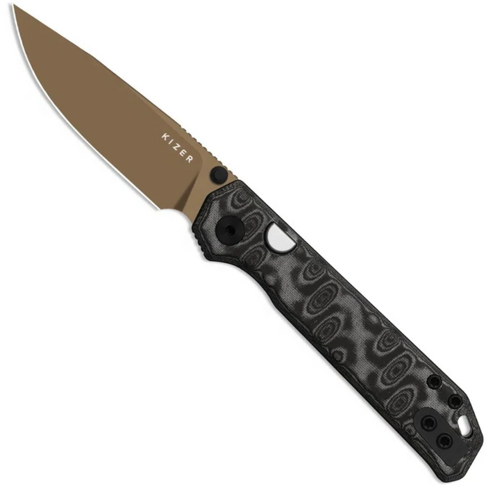 Kizer V3458.2BDA8 Begleiter 2.9 (BD1N, Sunset Metal PVD, Drop Point, Vortex Pattern Micarta, Multicolored) Folding Knife