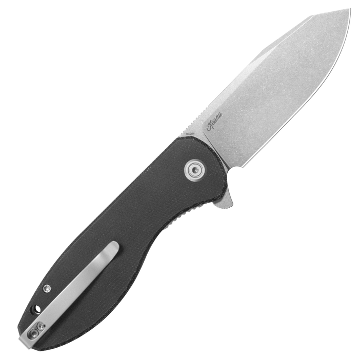 Kubey KU358K Master Chief (14C28N, Reverse Tanto, Beadblast, Black Micarta, Liner Lock) Folding Pocket Knife