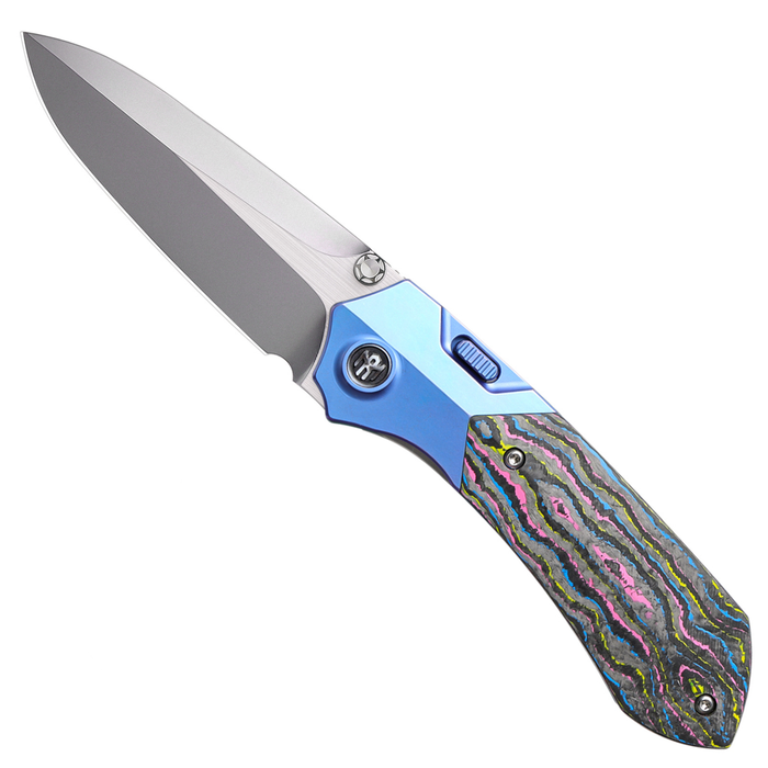 Remette RTPT-UC RT-Meteor (M390, Drop Point, Pearlescent, Titanium & Carbon Fiber, Button Liner Lock) Folding Pocket Knife