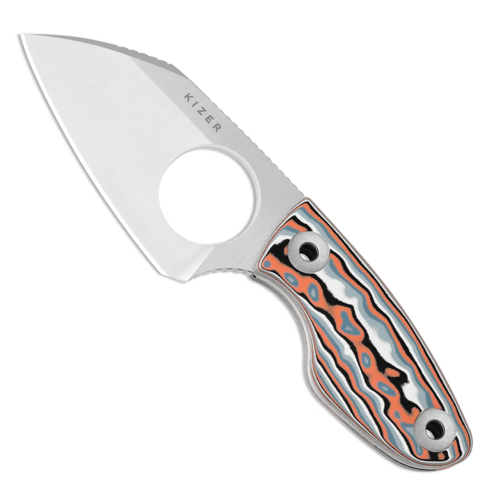 Kizer 1114A3 Nightjar (AUS-10, Sheepsfoot, Satin, Micarta) Fixed Blade Knife