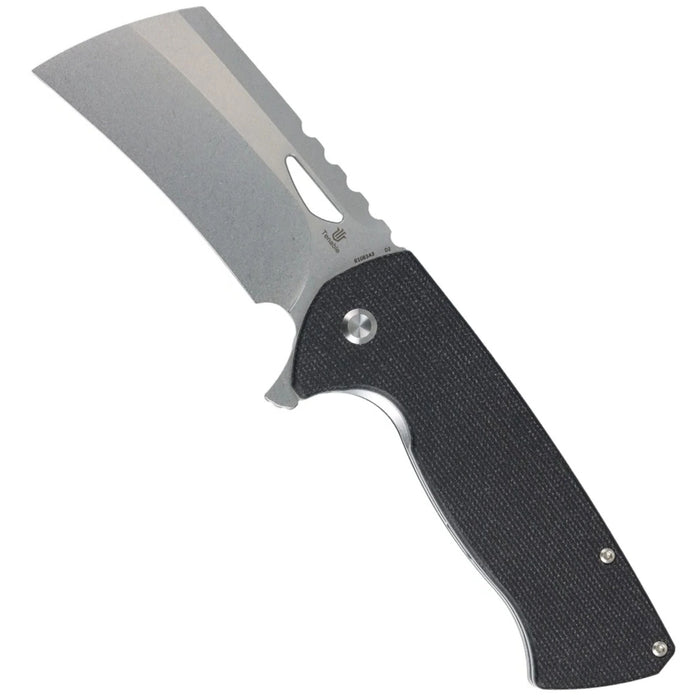 Tenable B1083A3 Leviathan (D2, Hawkbill Cleaver, Stonewashed, Black Micarta) Folding Knife
