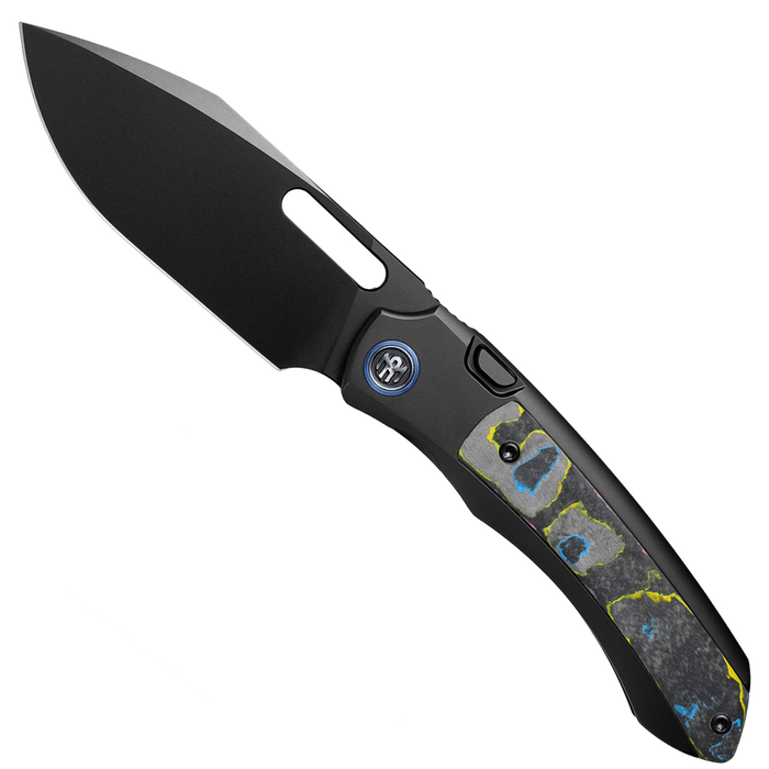 Remette ORCAURD RT-Orca (M390, Drop Point, Pearlescent DLC, Titanium & Ultimate Warrior CamoCarbon, Button Frame Lock) Folding Pocket Knife