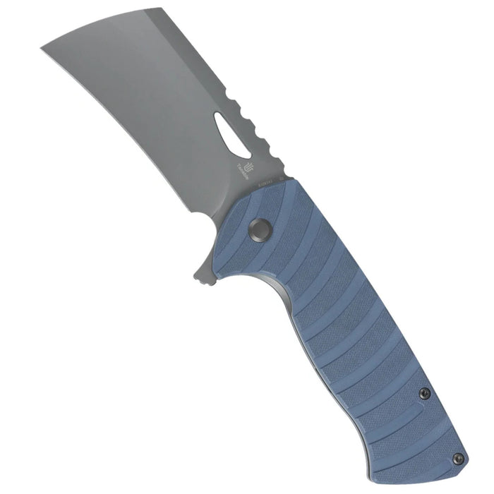 Tenable B1083A1 Leviathan (D2, Hawkbill Cleaver, Gray TiCn Coated, Slate Blue G10) Folding Knife