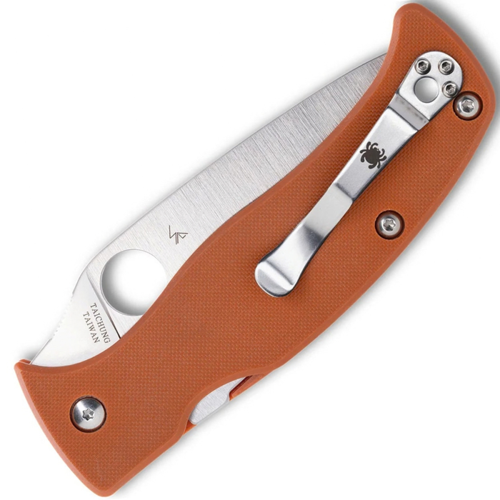 Spyderco C217GPBOR Caribbean (CPM REX 121, Leaf, G-10, Orange, Satin) Folding Knife