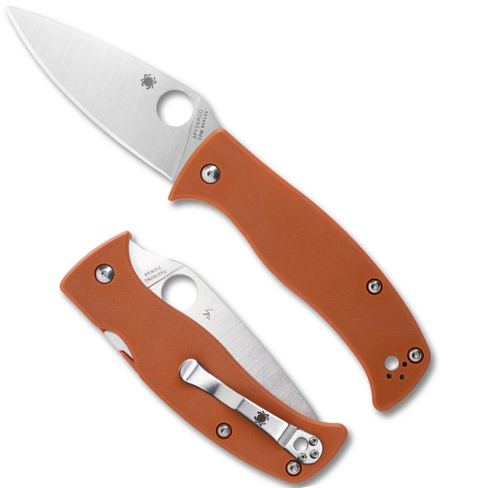 Spyderco C217GPBOR Caribbean (CPM REX 121, Leaf, G-10, Orange, Satin) Folding Knife
