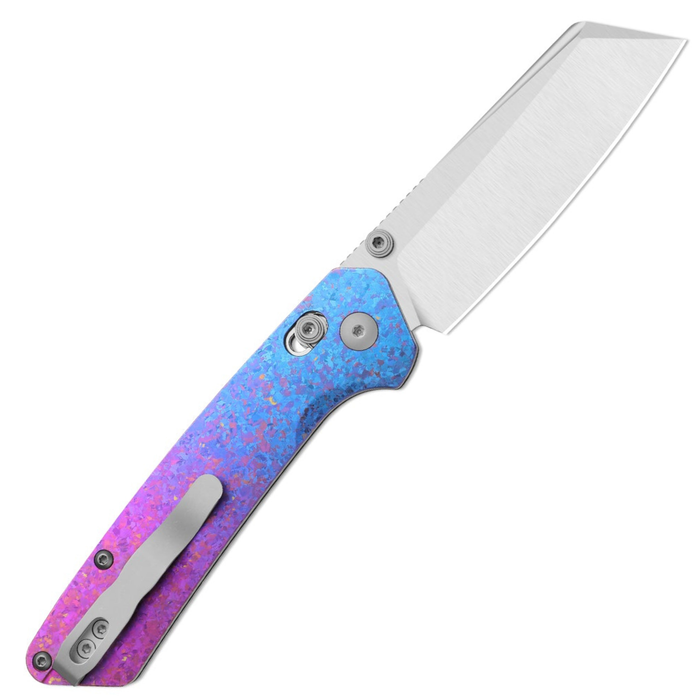 Kizer K3693ACS2 Madrac CL AirTi (M390, Sheepsfoot, Satin, Titanium & Crystallized Titanium, Clutch Lock) Folding Pocket Knife