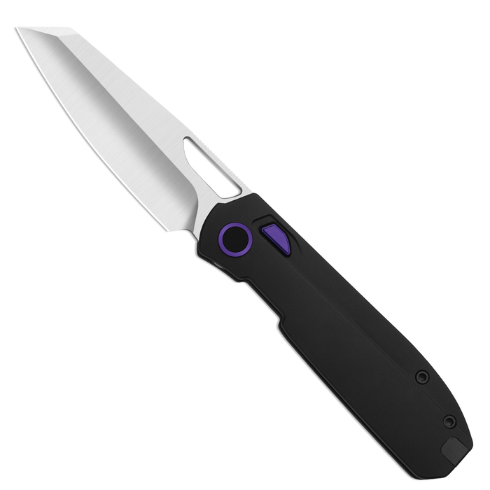 Kizer Ki3699BSA1 Mash (M390, Modified Sheepsfoot, Satin, Aluminum, Button Liner Lock) Folding Pocket Knife