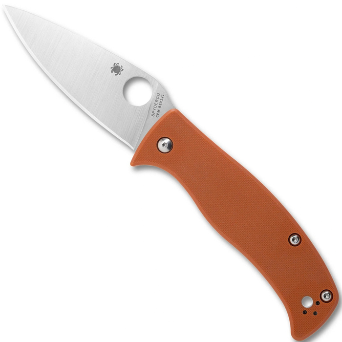Spyderco C217GPBOR Caribbean (CPM REX 121, Leaf, G-10, Orange, Satin) Folding Knife
