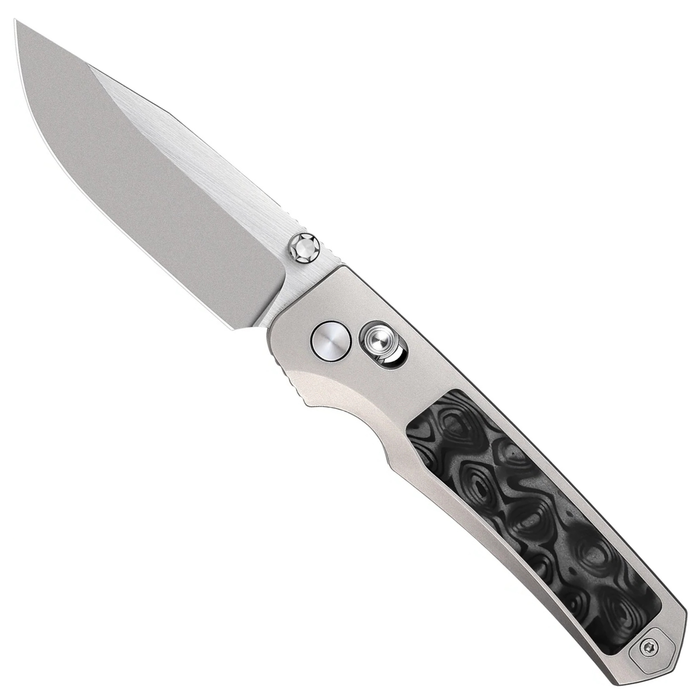 REMETTE AURA-D RT-Aurora (M390, Drop Point, Pearlescent, Titanium/Carbon Fiber) Pocket Knife
