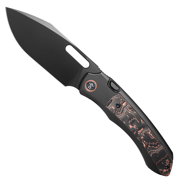 Remette ORCATB RT-Orca (M390, Drop Point, Pearlescent, Titanium & Carbon Fiber, Button Frame Lock) Pocket Knife