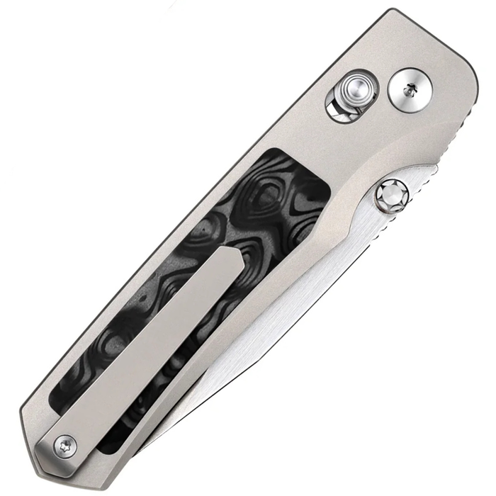 REMETTE AURA-D RT-Aurora (M390, Drop Point, Pearlescent, Titanium/Carbon Fiber) Pocket Knife