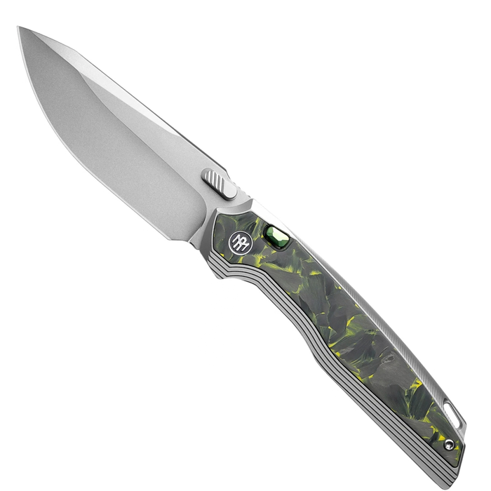 REMETTE ONEA4 RT-ONE (M390, Drop Point, Manual Fine Grinding Pearlescent Surface Effect, Titanium + Carbon Fiber) Folding Knife