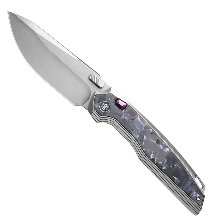 REMETTE ONEA3 RT-ONE (M390, Drop Point, Manual Fine Grinding Pearlescent Surface Effect, Titanium + Carbon Fiber) Folding Knife