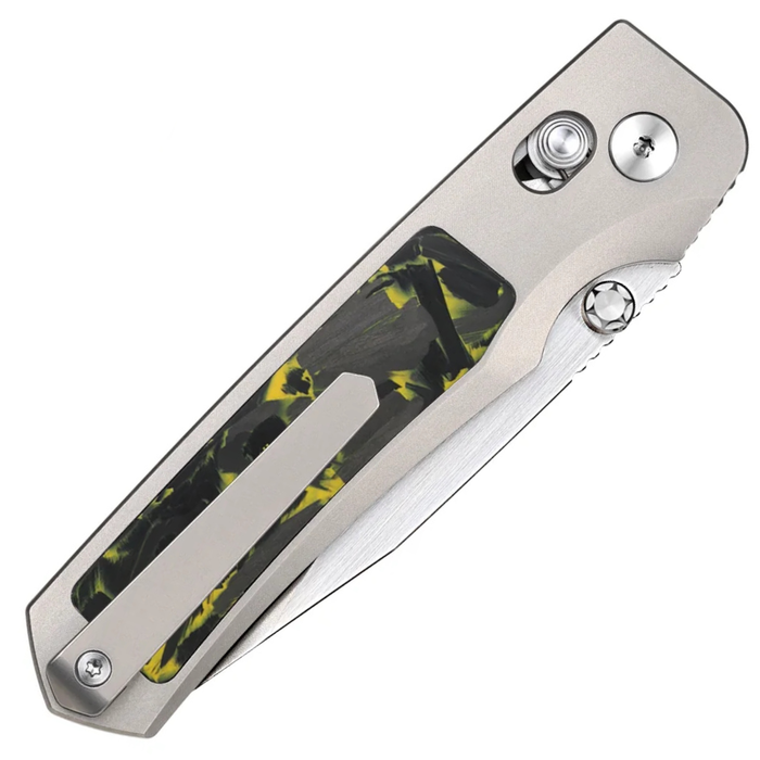 REMETTE AURA-Y RT-Aurora (M390, Drop Point, Pearlescent, Titanium/Carbon Fiber) Pocket Knife