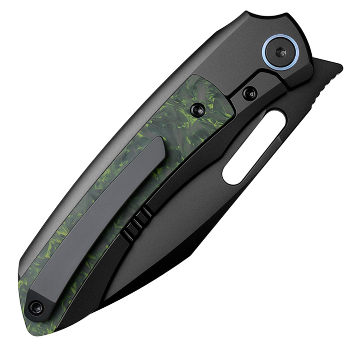 Remette ORCALS RT-Orca (M390, Drop Point, Pearlescent, Titanium & Carbon Fiber, Button Frame Lock) Pocket Knife