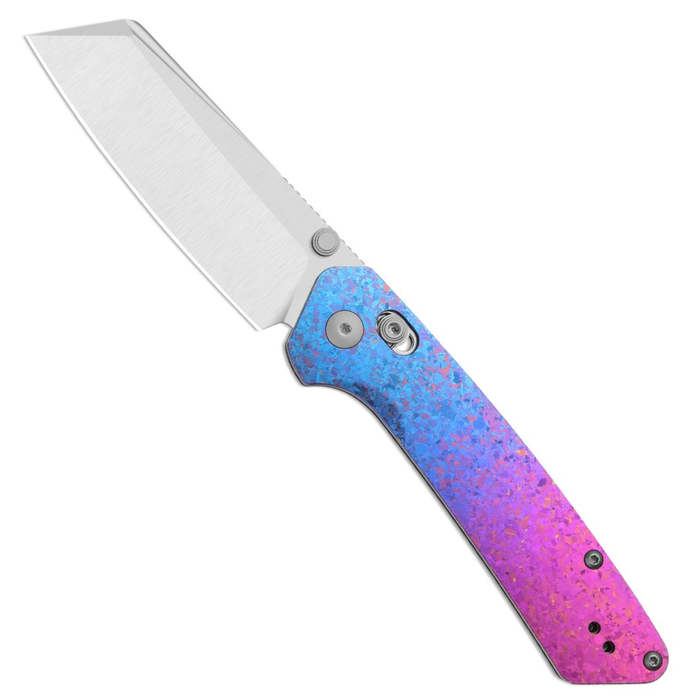 Kizer K3693ACS2 Madrac CL AirTi (M390, Sheepsfoot, Satin, Titanium & Crystallized Titanium, Clutch Lock) Folding Pocket Knife