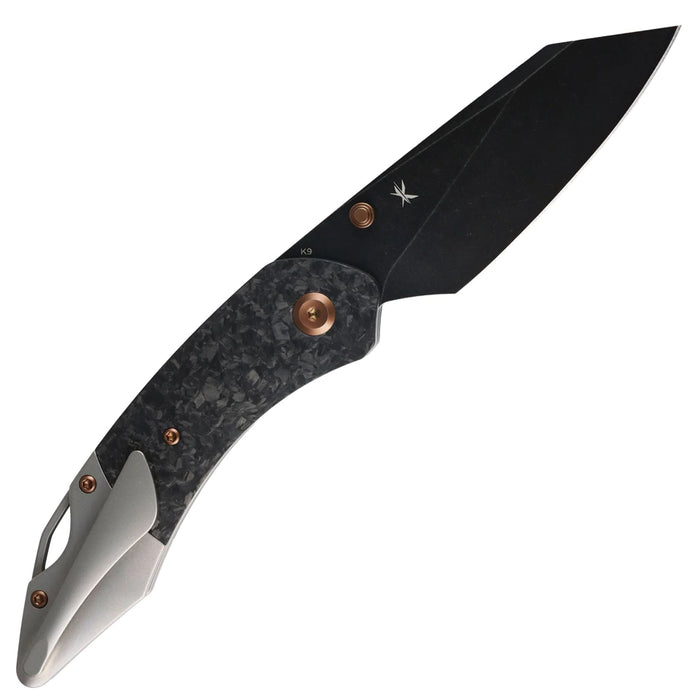 Kansept K1151A1 K9 (CPM S35VN, Blackwash, Modified Wharncliffe, Shred Carbon Fiber & Plain Titanium) Folding Knife