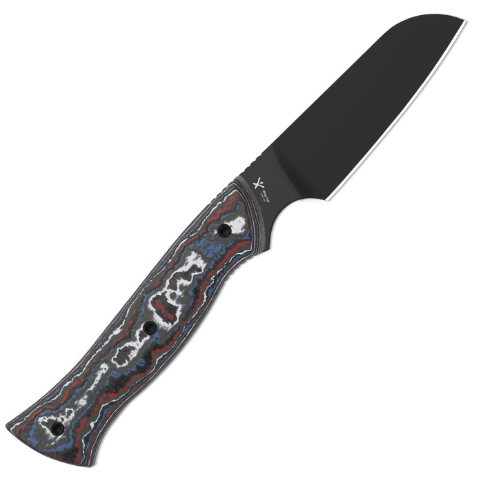 Kizer 1131A1 Whip Tail (CPM 10V, Sheepsfoot, Black Coating, FatCarbon Nebula & G10) Fixed Blade Knife