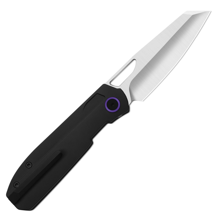 Kizer Ki3699BSA1 Mash (M390, Modified Sheepsfoot, Satin, Aluminum, Button Liner Lock) Folding Pocket Knife